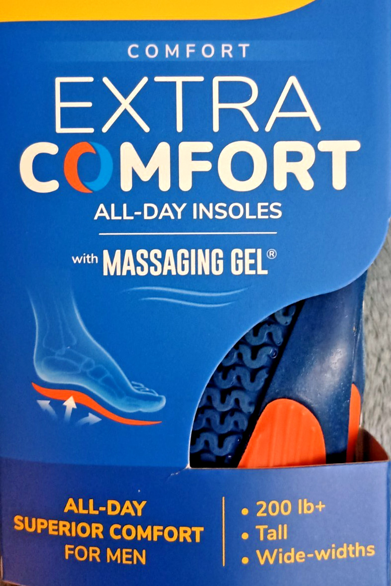 (2) Dr. Scholl’s Extra All Day Comfort Big & Tall Support Insoles Men Size 8-14