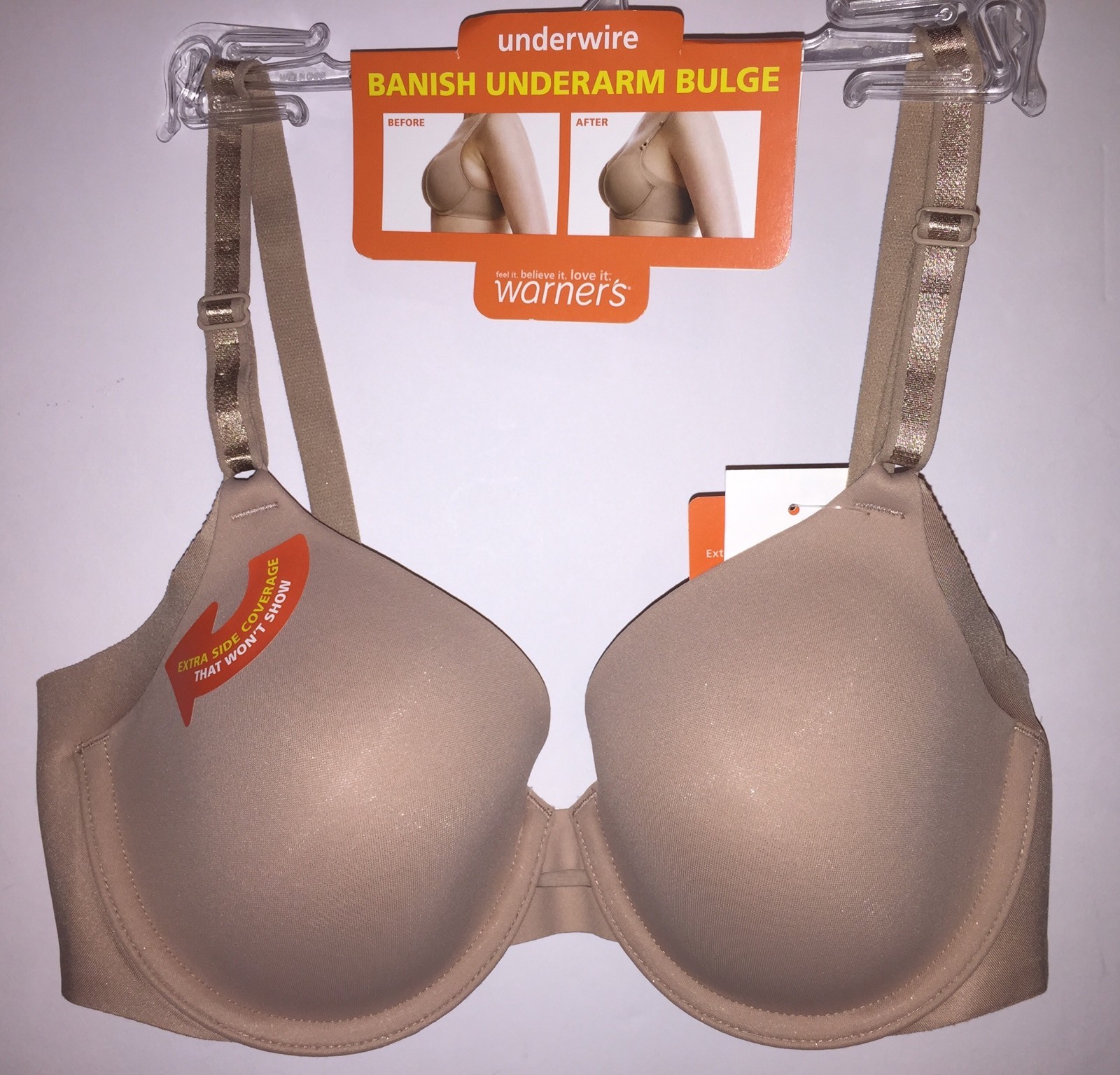 Warner’s Bra Underwire Full Coverage Side Smoothing Support No Side Effects 1356