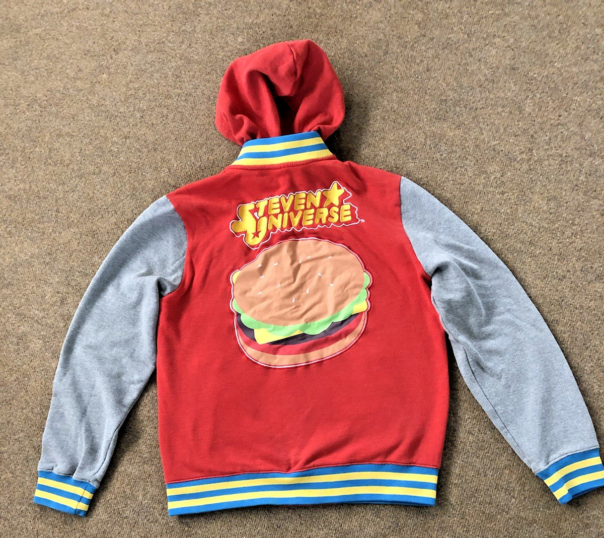 Steven Universe Varsity Jacket Medium Red Blue Snap Hoodie Cartoon Network Star