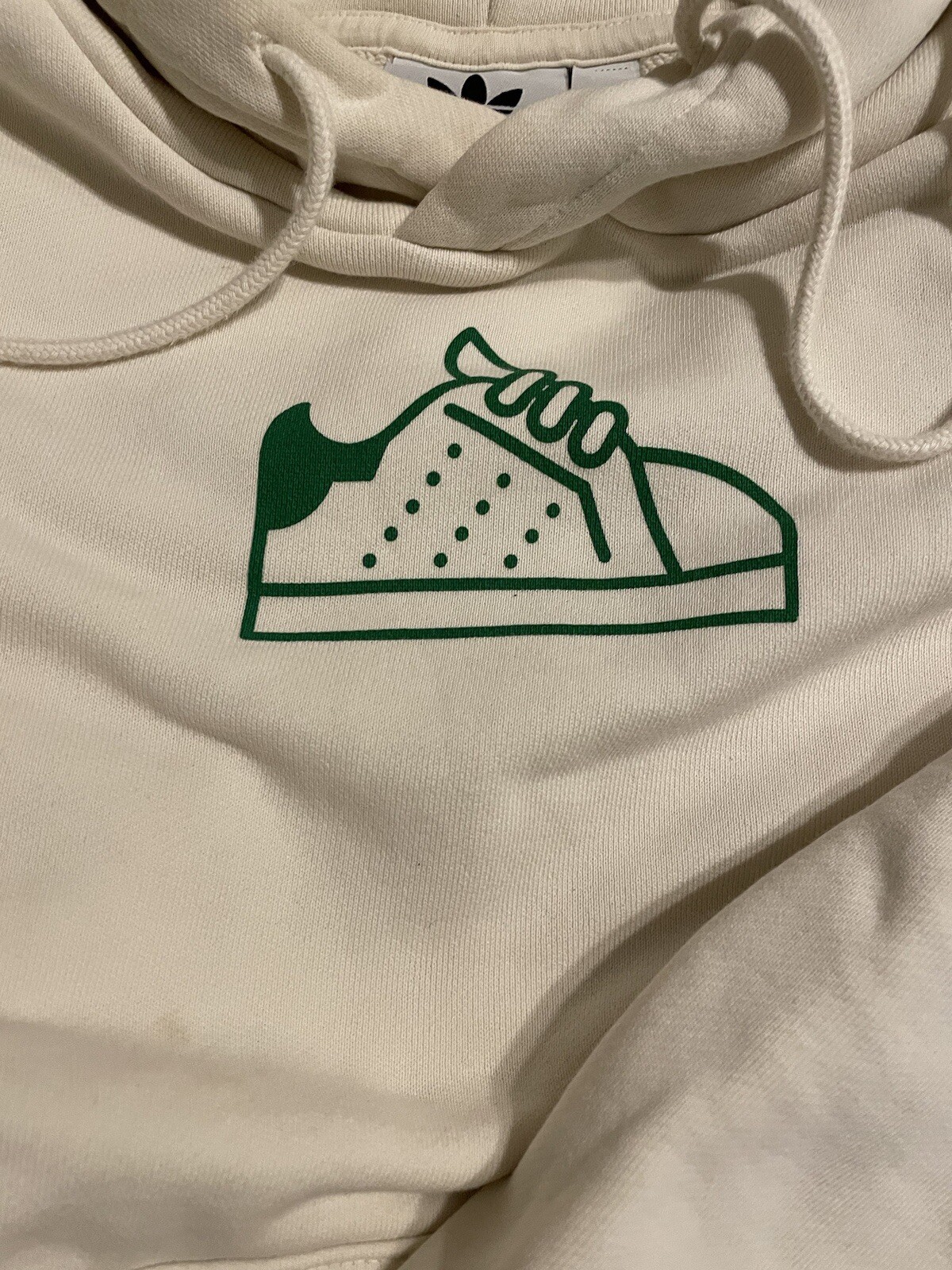 ADIDAS Stan Smith Hoodie in Size Small, White w/ Sneaker Logo. Gender Neutral