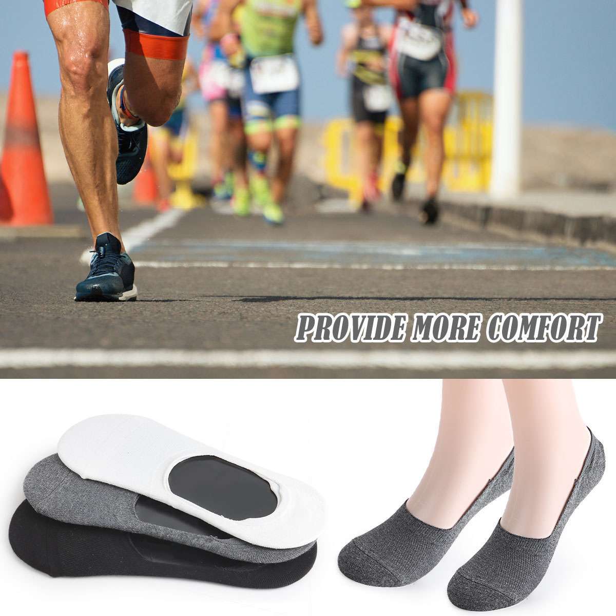 1-6 Pairs No Show Socks Women Men Running Low Cut Breathable Cotton Boat Sock US