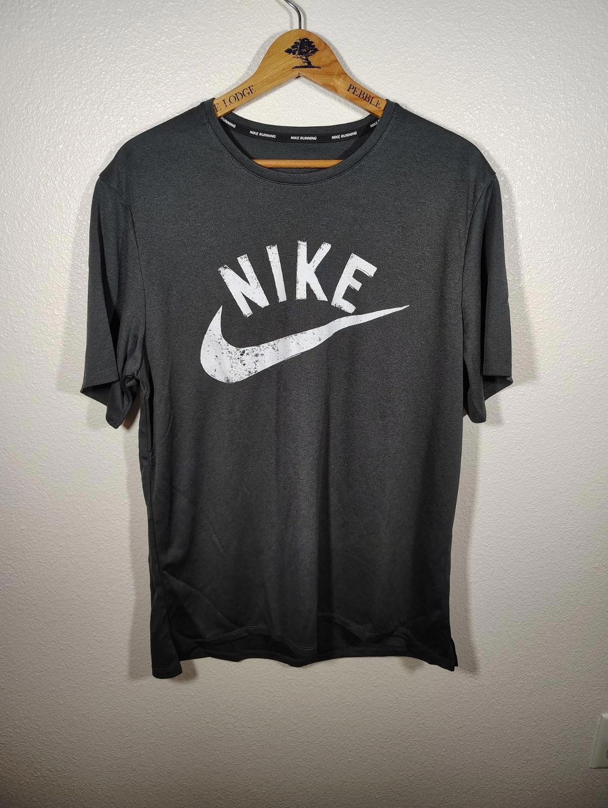 Nike Men Tall T-Shirt Athletic Logo Swoosh Active Run Dri Fit Upf 40+ L Tall