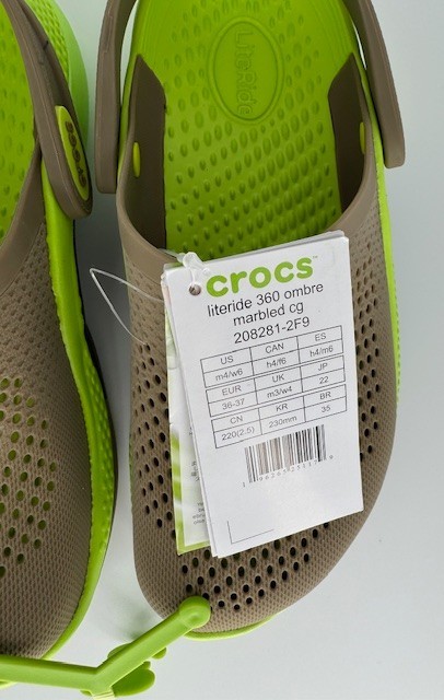 Crocs LiteRide 360 Summer Clog – Beach Sandals for Men 4 or Women’s 6, New