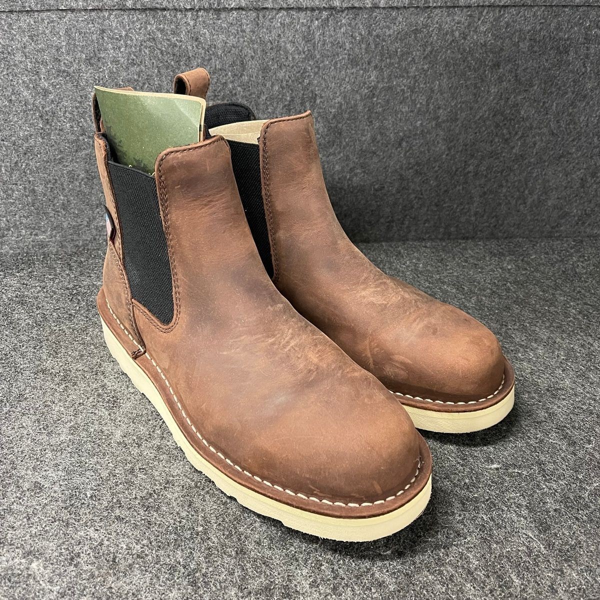 DANNER Bull Run Chelsea 6″ Work Boots Men’s Size US 8.5 D Brown Wedge