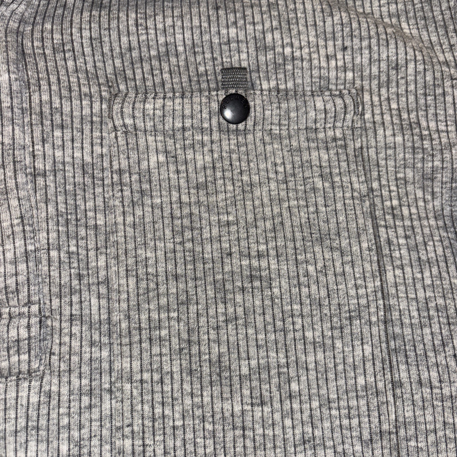 Relwen Rib Pile Quarter 1/4 Zip Snap Sweater Stretch Huckberry Gray XL READ