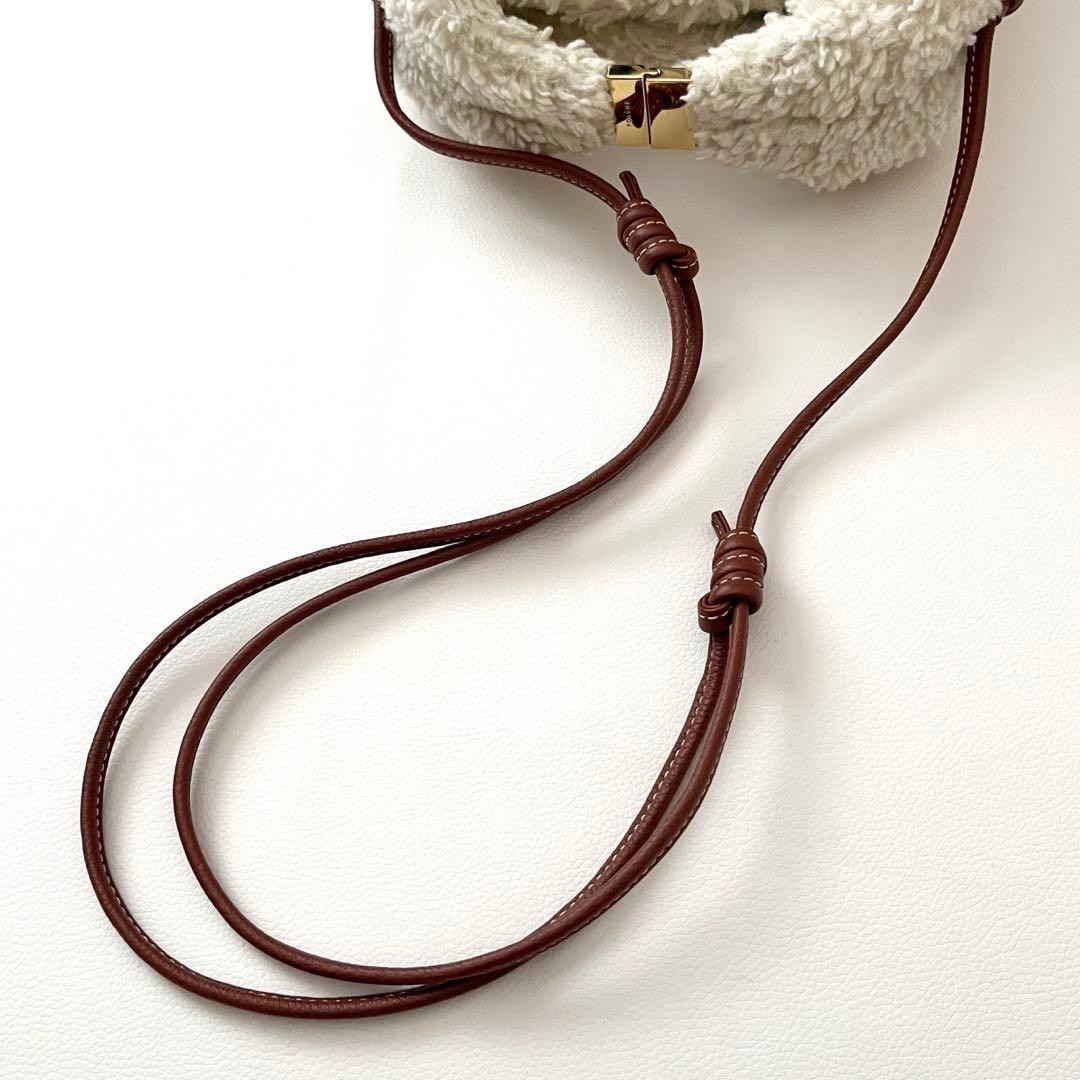 POLENE Berry Boucle Ecru Shoulder Bag Boa Leather from Japan