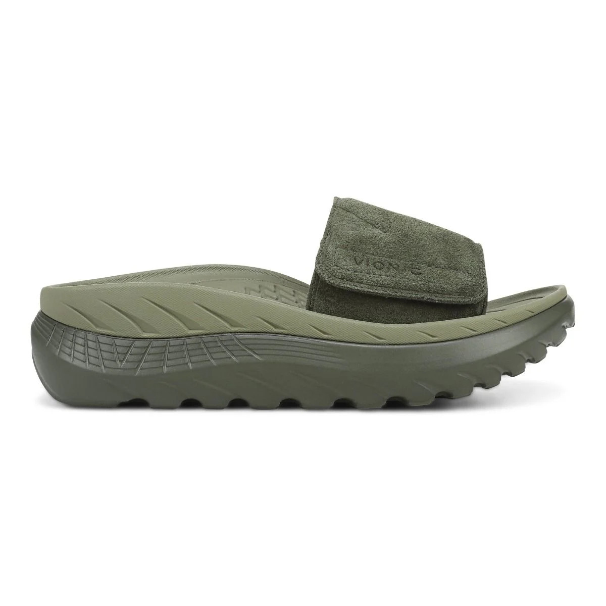 ON SALE ~ VIONIC Unisex Rejuvenate Recovery Sandal in Olive Moss Suede NWB