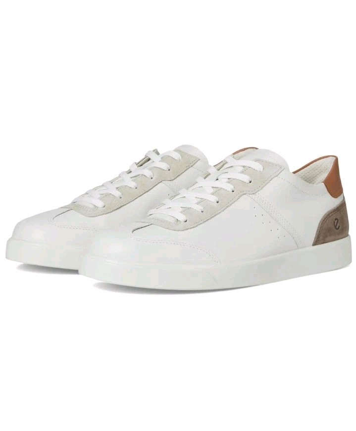 ECCO Men’s Street Lite Retro Sneaker White Gravel Cashmere EU 43 Size 9 – 9.5 US