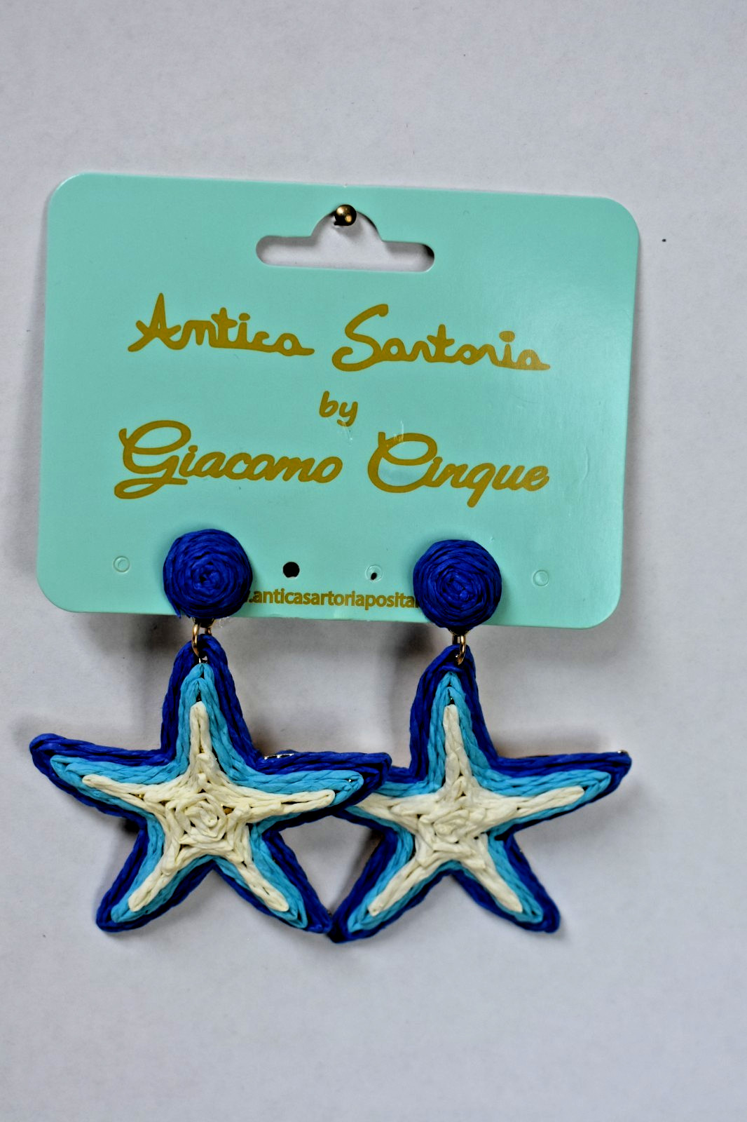 ANTICA SARTORIA 2026 BLUE & WHITE STARFISH EARRINGS & NECKLACE SET NWT
