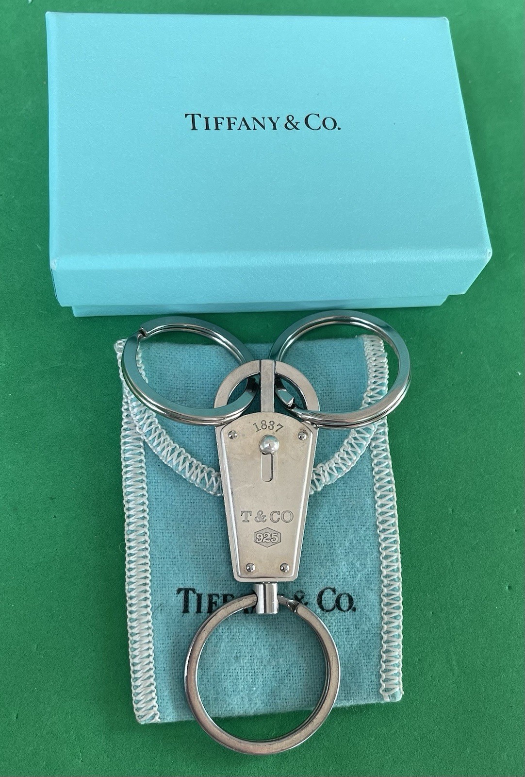 Tiffany & Co. Triple Valet 1837 Sterling Silver .925 KeyChain KeyRing KeyHolder