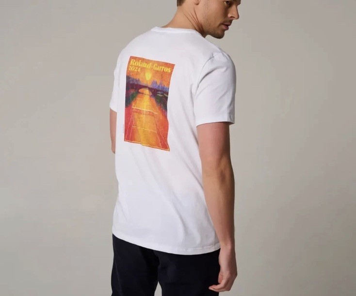 NEW! Roland Garros 2024 Official Poster T-Shirt (White L) (Fits Like USA Medium)