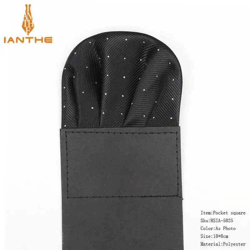 Men’s Satin Silk Pre Folded Pocket Square Hankie Hankerchief Polka Dot Party ,