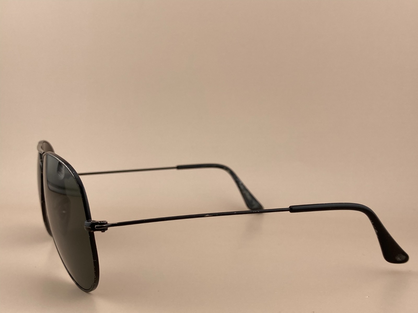 Ray Ban Sunglasses Black Aviators 59-15-125mm Gray Vintage Lenses SEE*