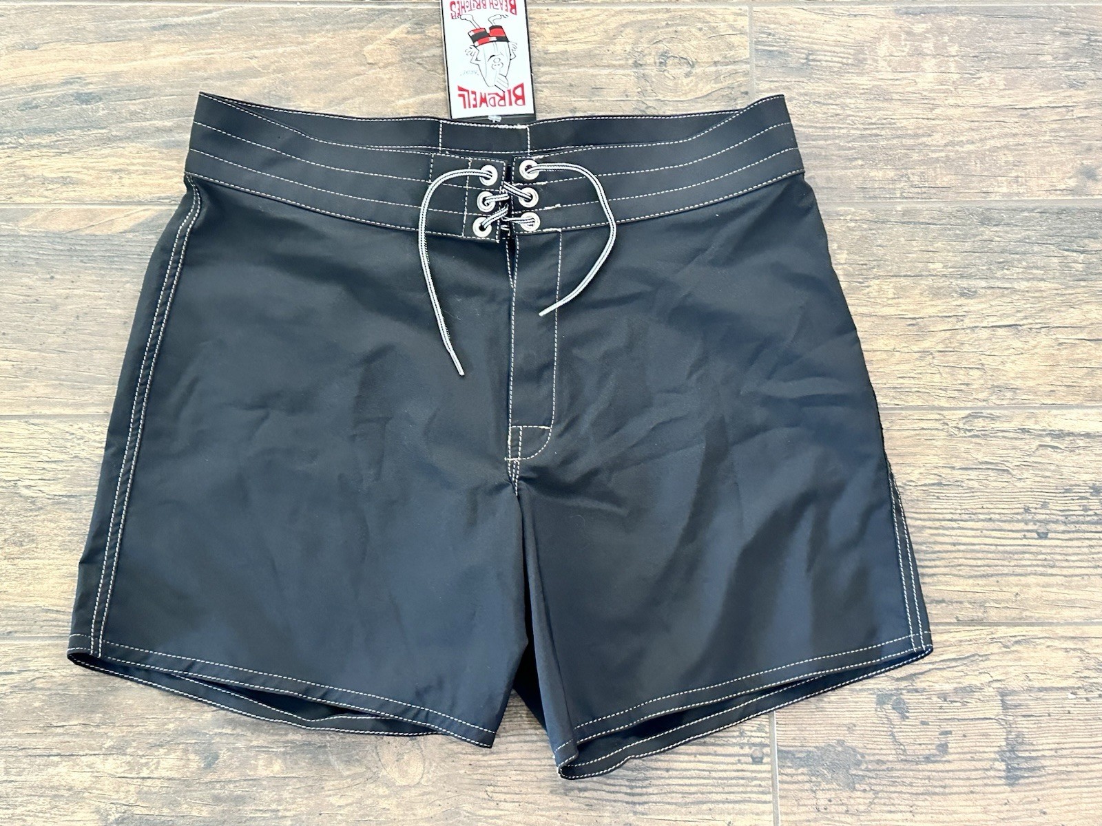 Birdwell Beach Britches 807 Board Shorts Black Size 34 NWT USA Made Surf Swim