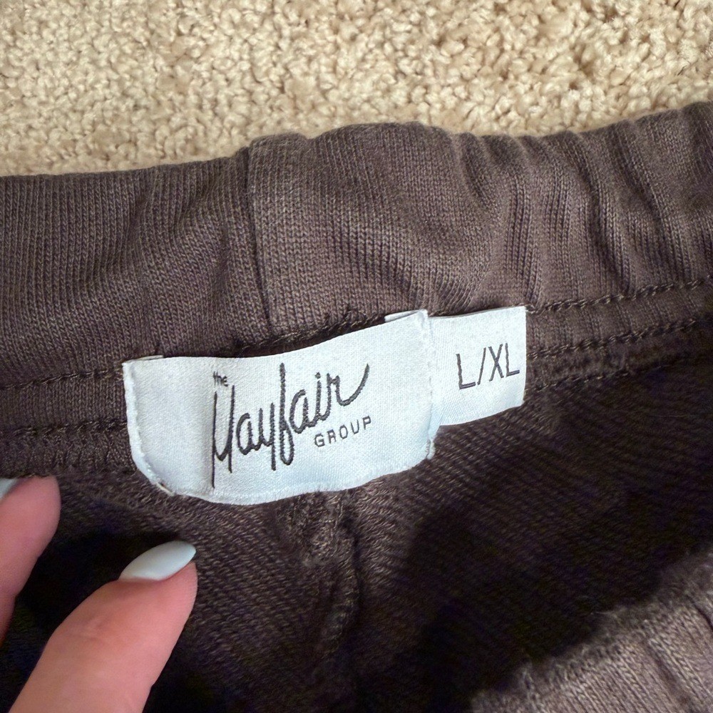 The Mayfair Group Dump ‘Em & Love Yourself Sweat Shorts Brown Pink Size L/XL