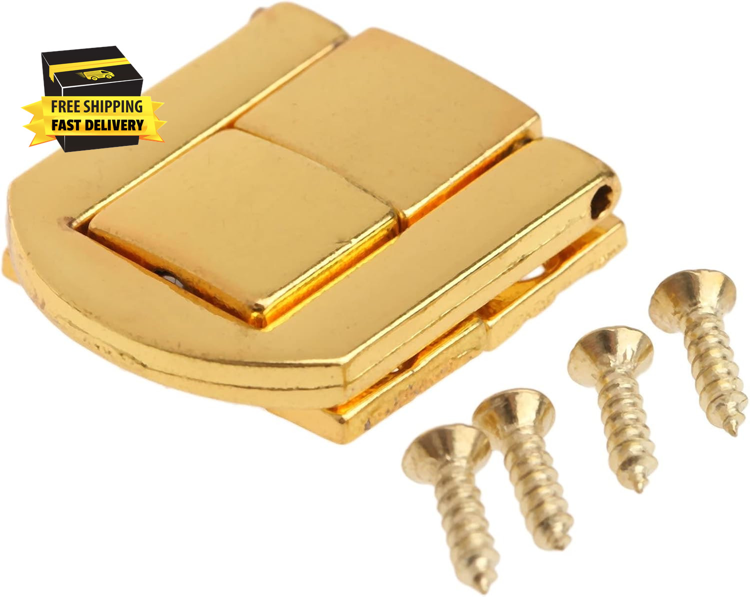 Toggle Catch Lock 0.98″X0.79″ Gold Retro Style Iron Hasp Wood Chest Lock Latch C