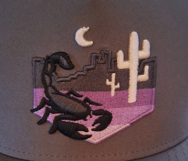 Waggle Golf Black Scorpion SnapBack Cap/Hat. Grey Moon & Cactus Performance Cap.