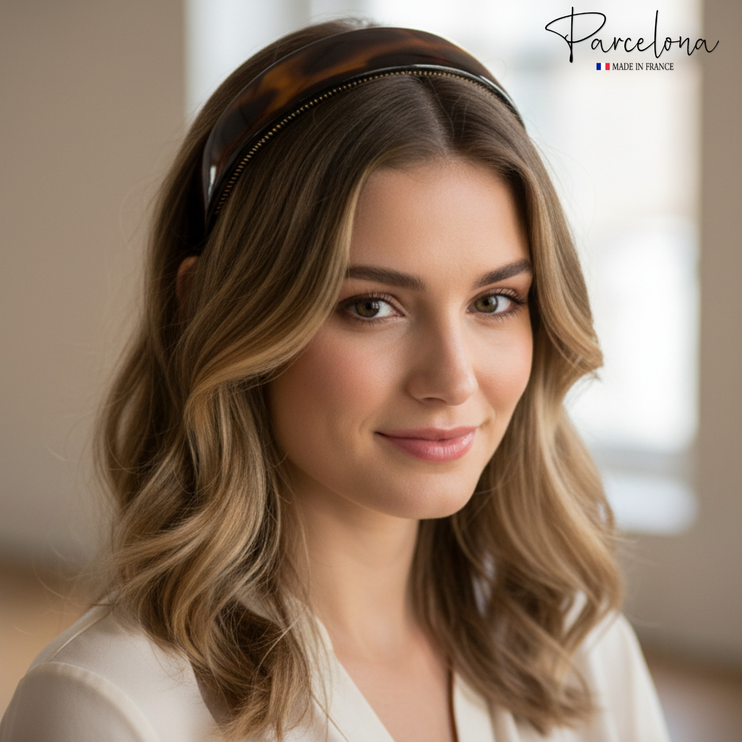 Parcelona Extra Wide French Headband 1.25 Inch Cellulose Acetate Hairband for