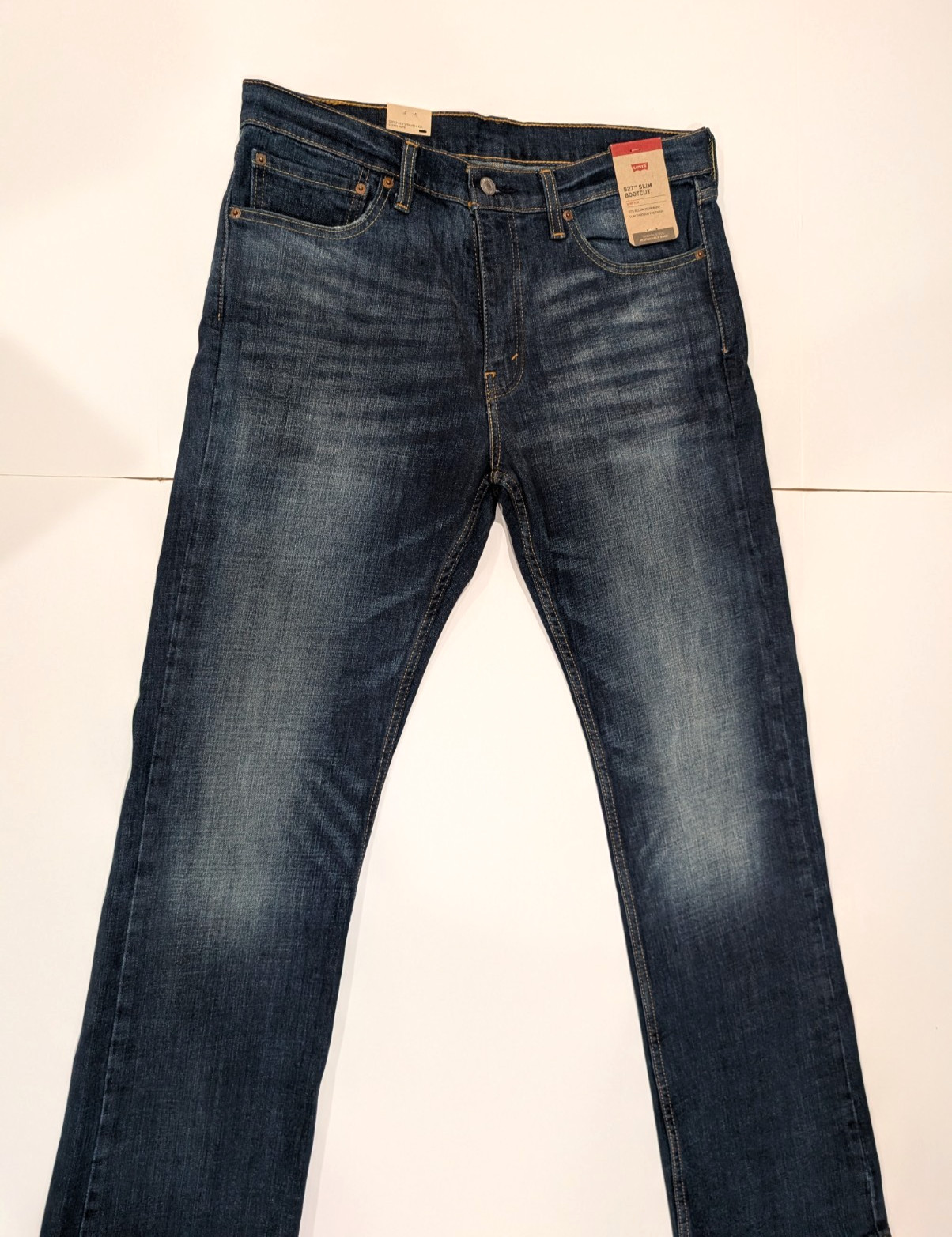 NEW Men’s Levi’s 527 Slim Bootcut Jeans Dark Wash Blue Size 34×34 NWT Ships Free