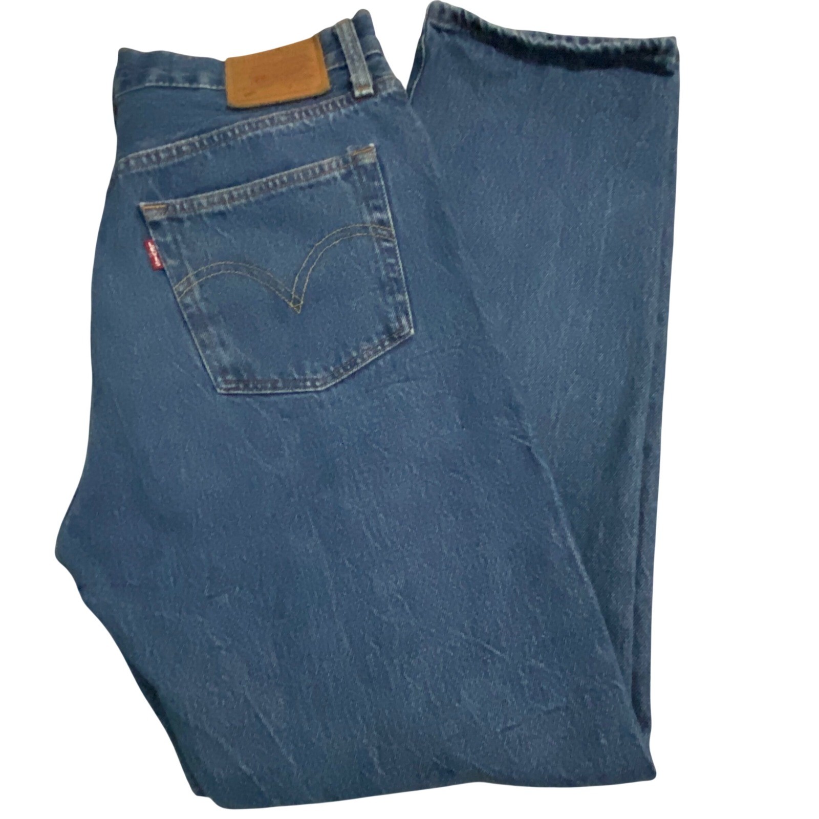 Levis Premium 501 Original Fit Jeans Mens 29×30 Med Wash Blue Button Fly Big E
