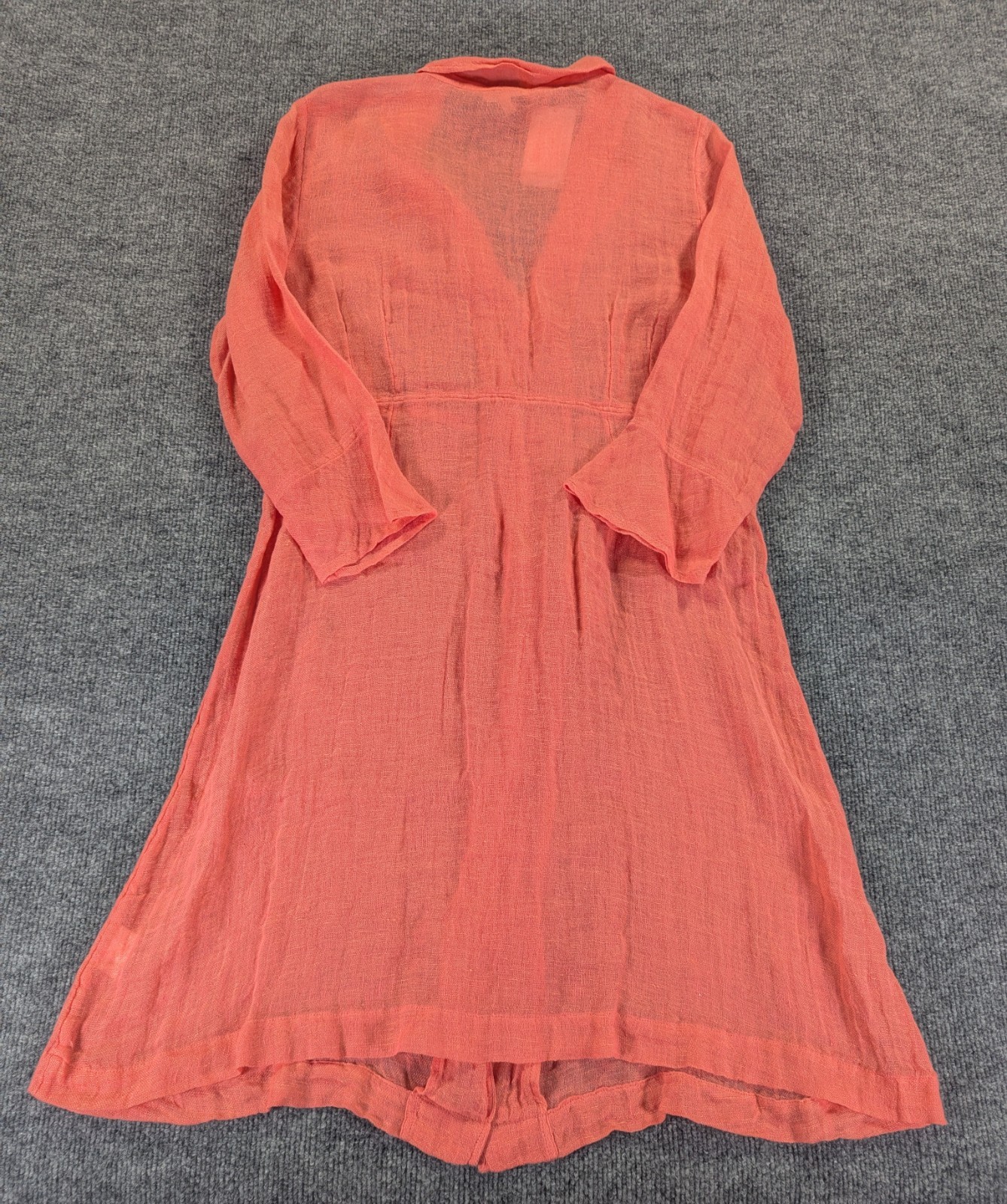NEW! Eileen Fisher Linen Gauze Duster/Dresse Knee Length Women’s Sz Med Begonia