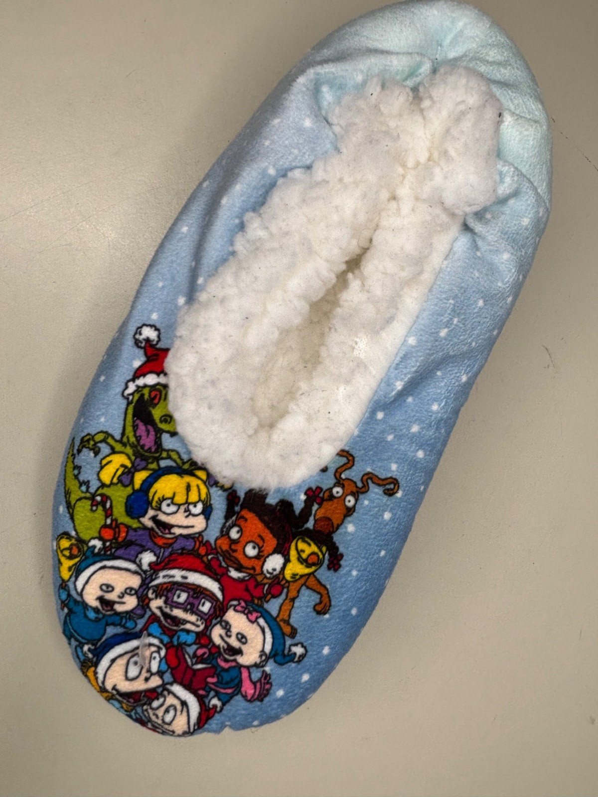 Nickelodeon Fuzzy Babba Slipper Socks Rugrats in the Snow Size S/M Adult Women’s