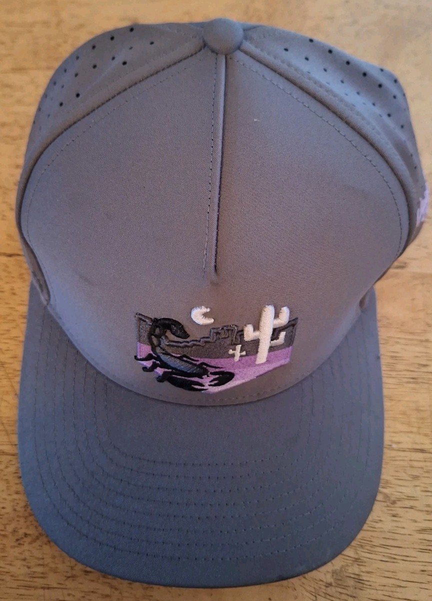 Waggle Golf Black Scorpion SnapBack Cap/Hat. Grey Moon & Cactus Performance Cap.