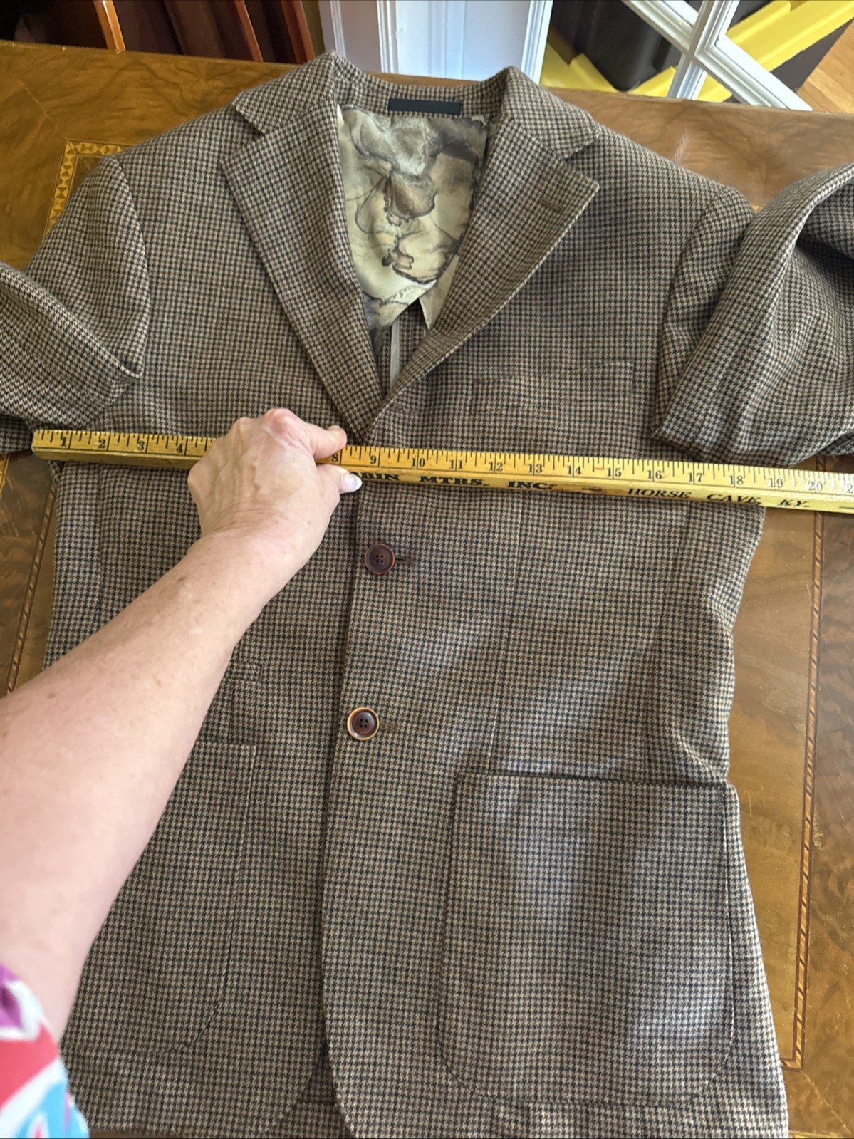 Tallia Men’s Slim-Fit Wool-Silk Herringbone Fall colors Sport Coat $295 36 Short