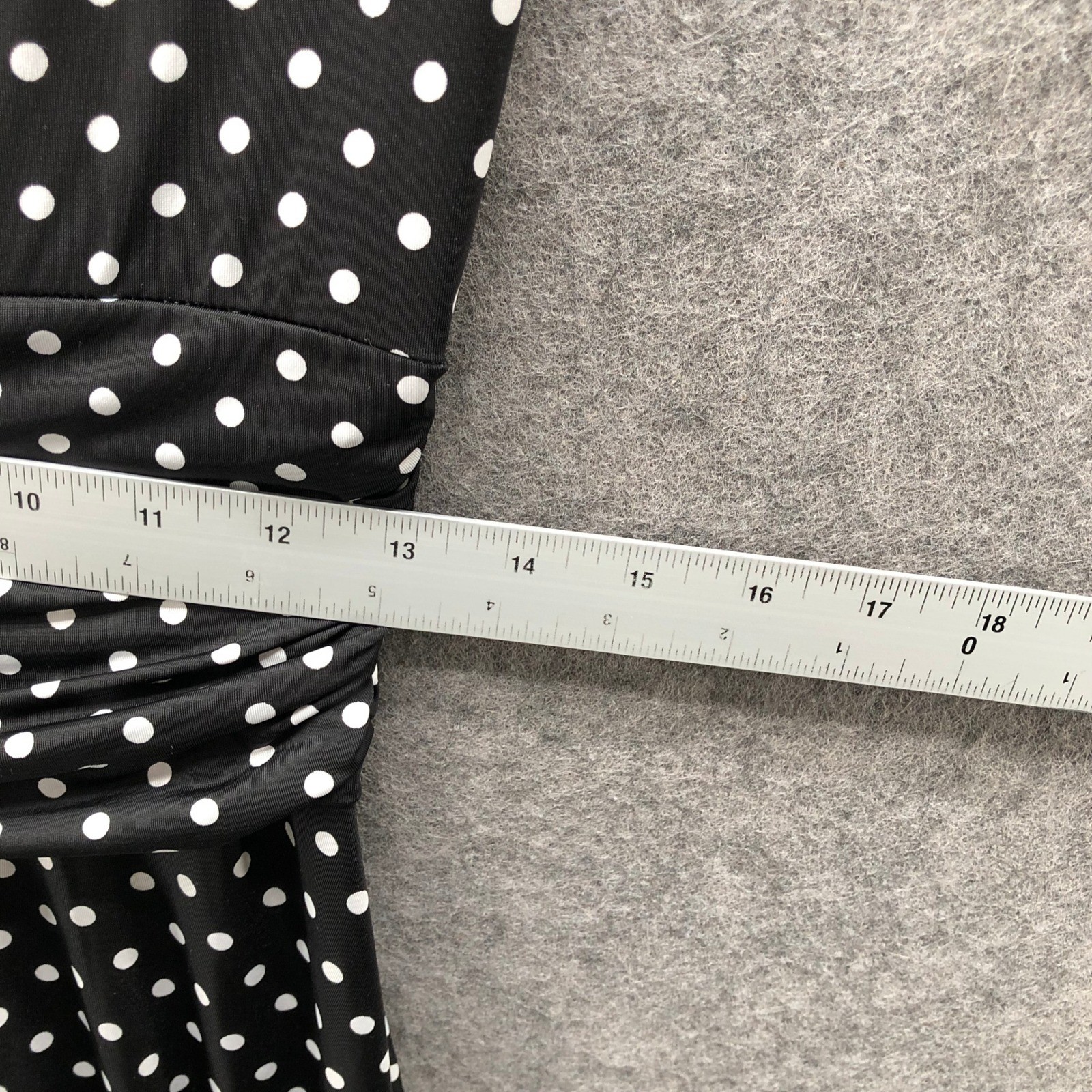 Folter Polka Dot Tie Neck Dress L Black White Polka Dot Cap Sleeve Jersey Punk