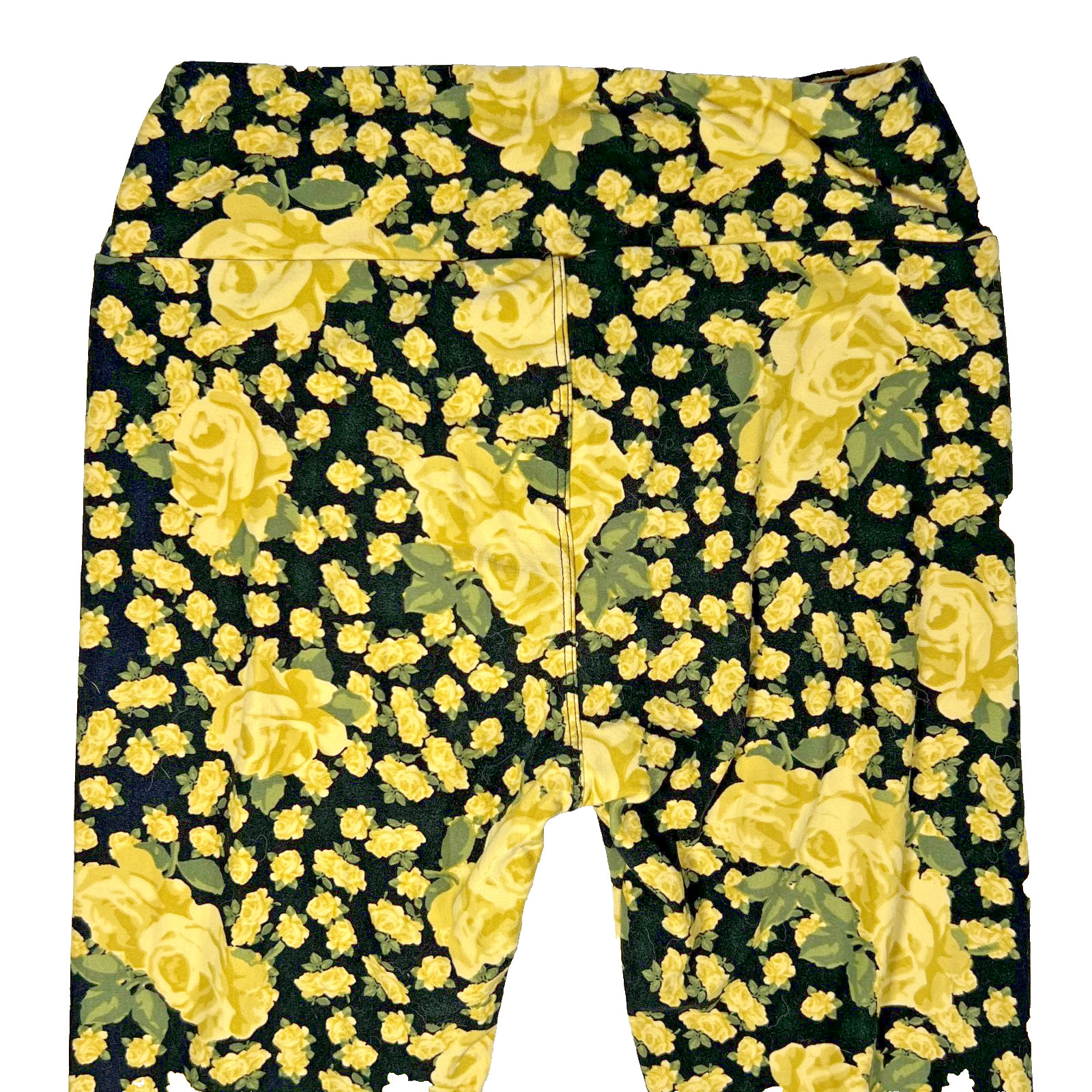 LulaRoe Leggings Womens One Size Small ( 3XS – S ) Yellow Floral on Black
