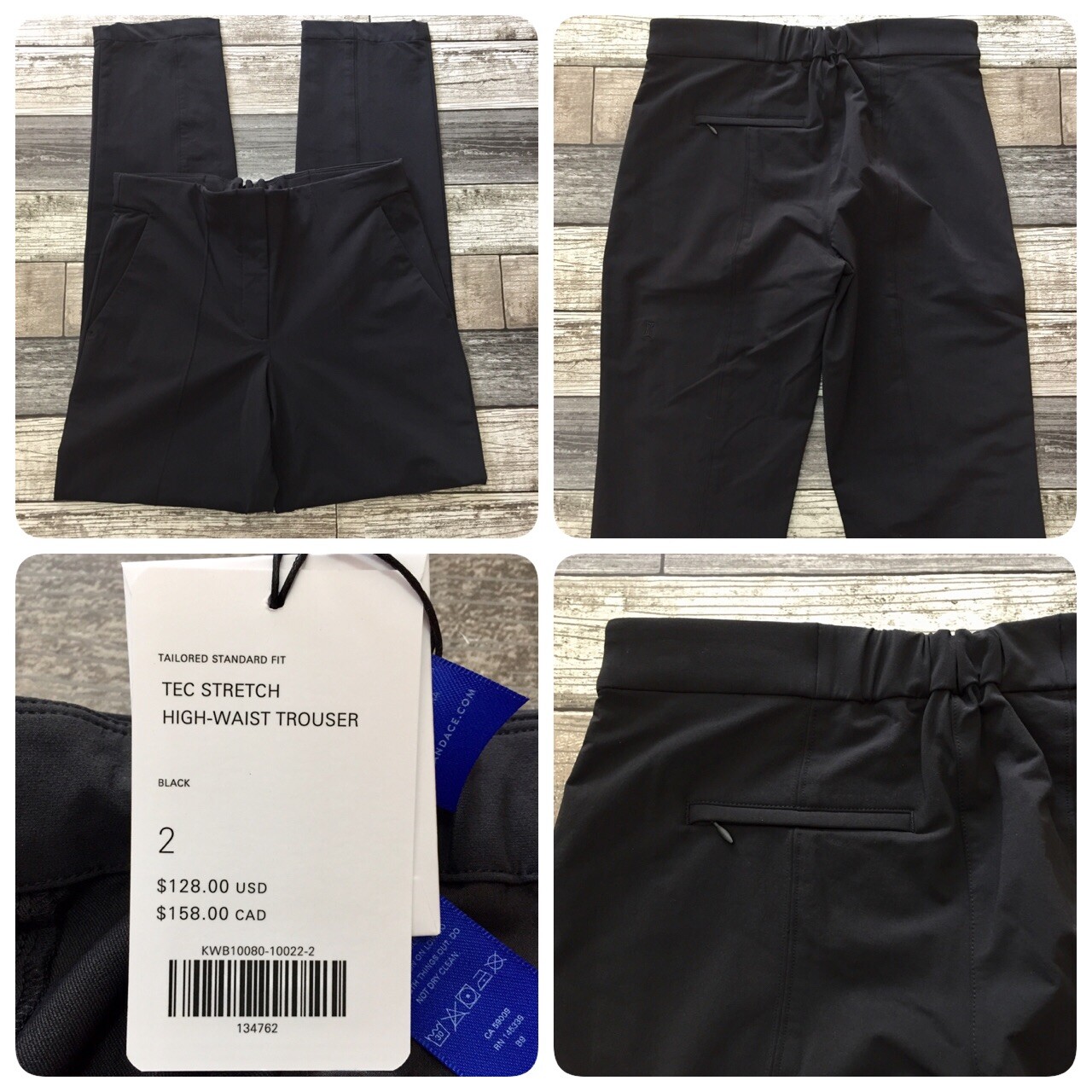 Kit Ace Tec Stretch High Waist Trouser Sz 2 (W26 L28) (A9) Black 91/9 Nylon Span