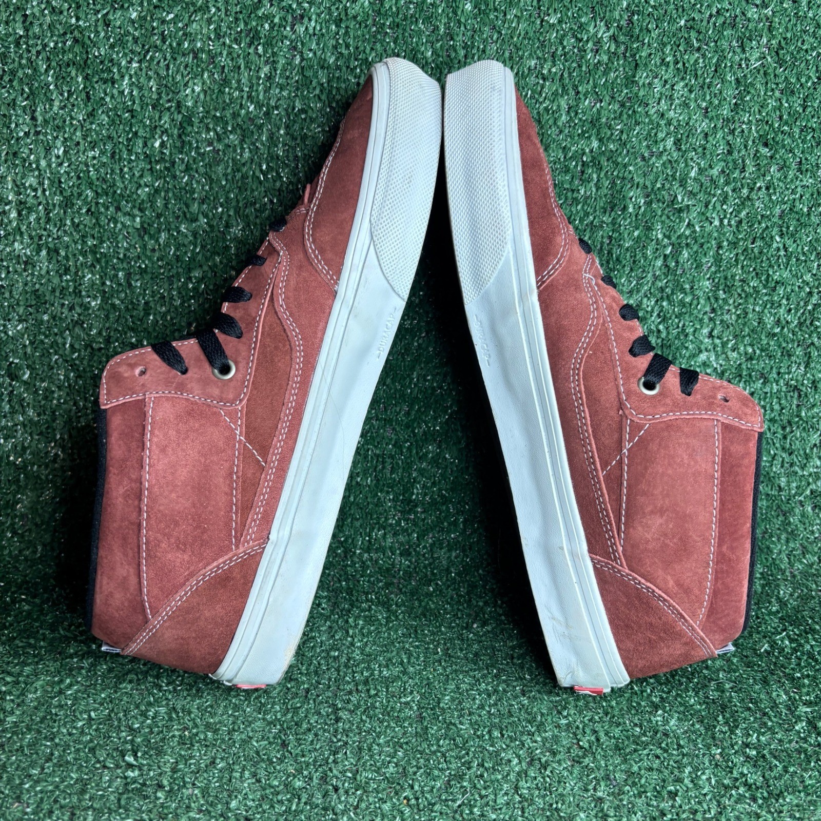 Vans Half Cab Skate Suede PopCush Duracap Sneakers Brick Red Rust Mens Size 12.0