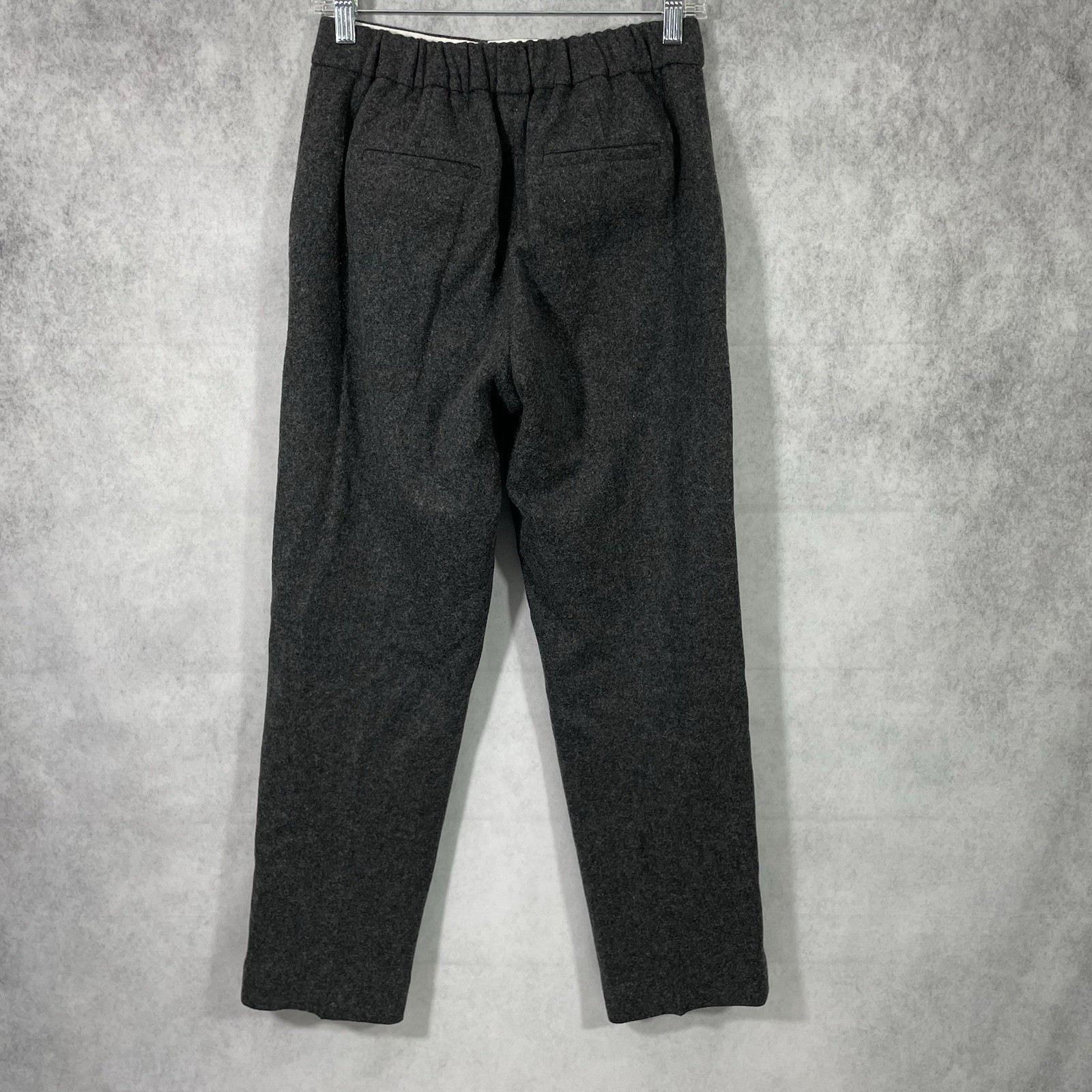 J. Crew Mario Bellucci Pants Womens Size 2 Gray Italian Wool Blend Elastic Waist
