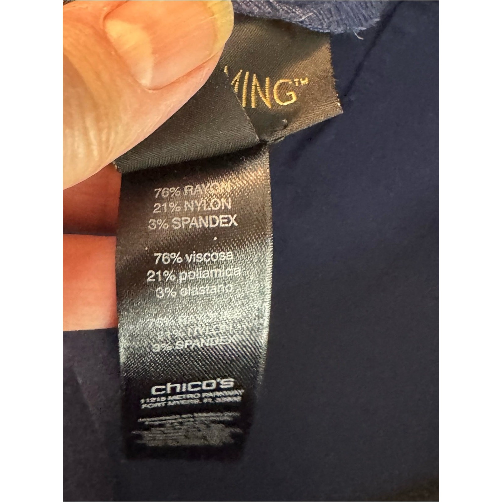Chico’s 1.5 (Reg 10) Ankle Blue Rayon/Nylon/Span Brigette So Slimming Pants