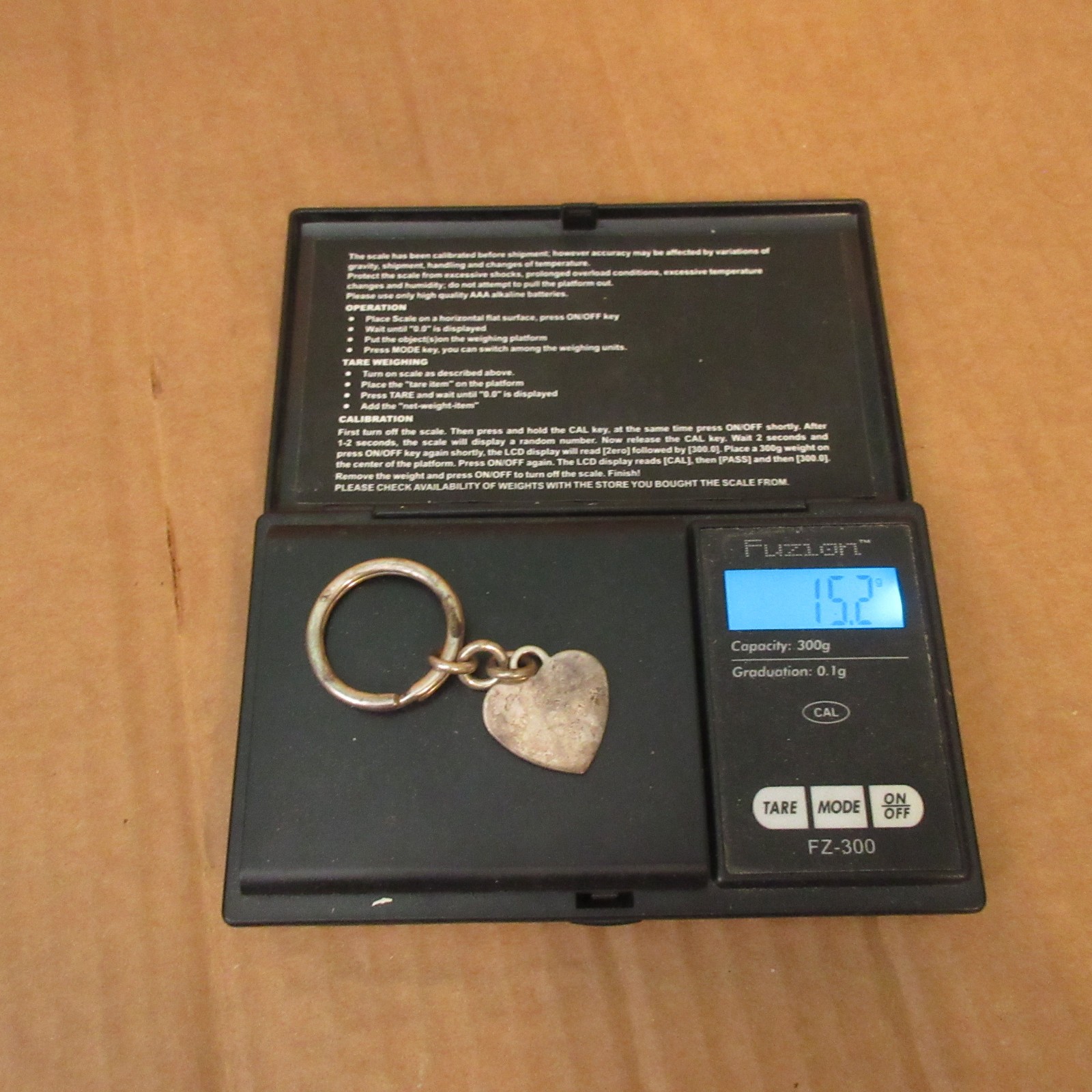 Vtg Small .925 Sterling Silver Split Key Ring Heart ITALY Star Arezzo 888 888AR