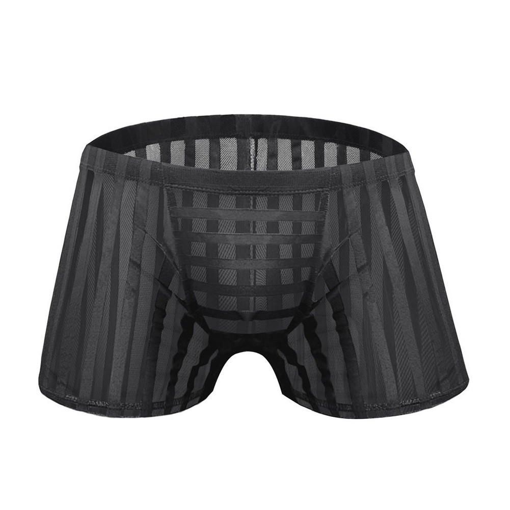 Men’s Athletic Mesh Boxer Shorts Low Waist Solid Underwear 95% Nylon 5% Spandex