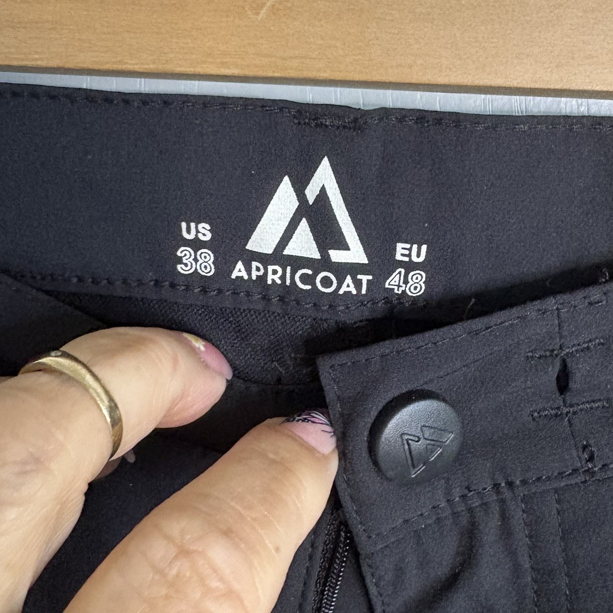 Apricoat Black Polyamide Elasthane Stretch Pants Straight Size 38 Adventure