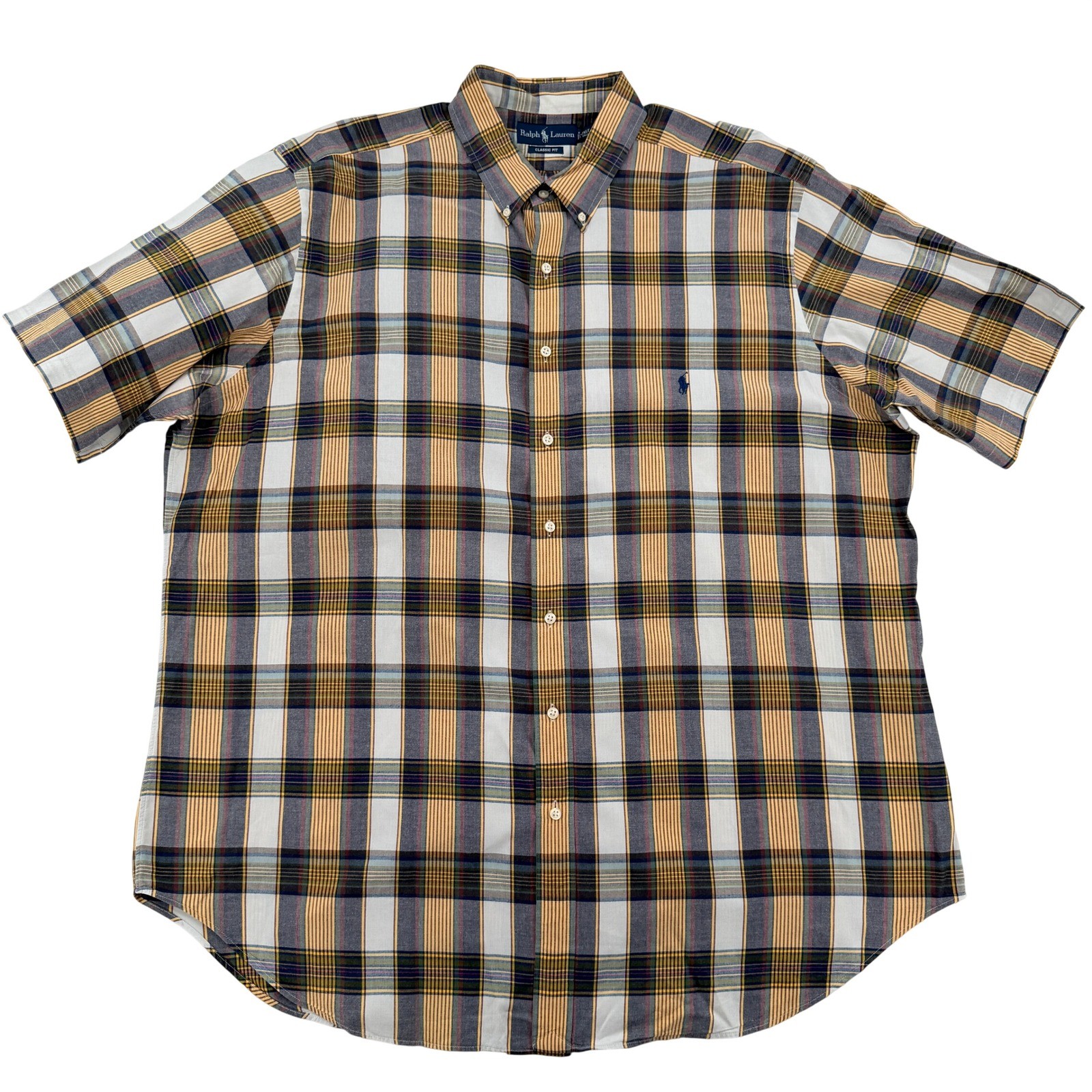 Polo Ralph Lauren Men 2XLT Tall Plaid Short Sleeve Button Down Shirt Classic Fit