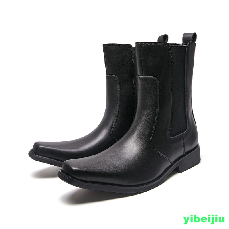 Men’s Western Gladiator Chelsea Ankle Boots Leather Shoes Square Toe Brogues New
