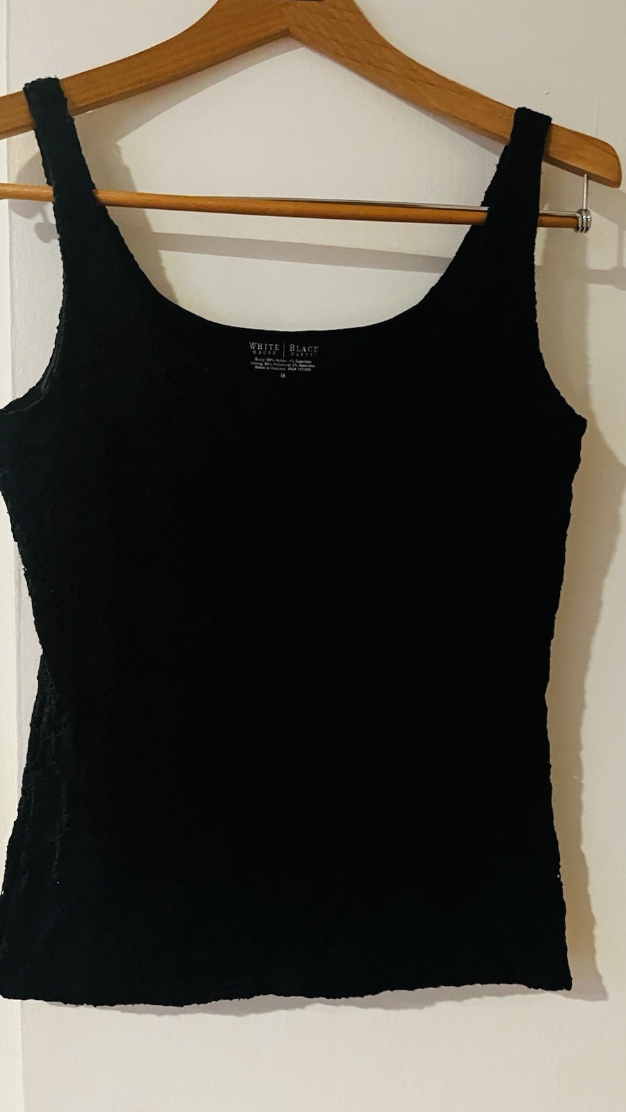 White House Black Market Black Textured Tank Top Women’s Size M Sleeveless