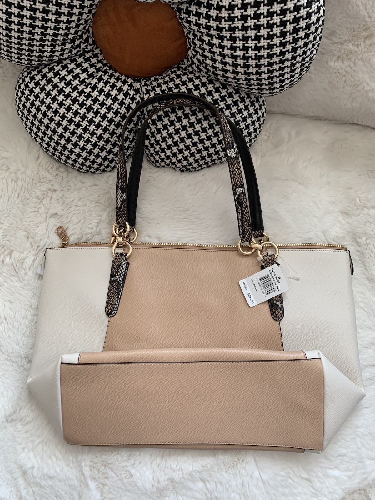 New Coach AVA TOTE IN EXOTIC EMBOSSED LEATHER TRIM F38308