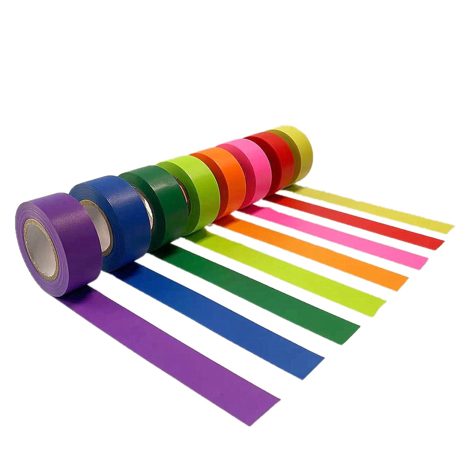 6 & 8 Pack Flagging Tape Assorted Colors Non-Adhesive Plastic Ribbon Neon Color