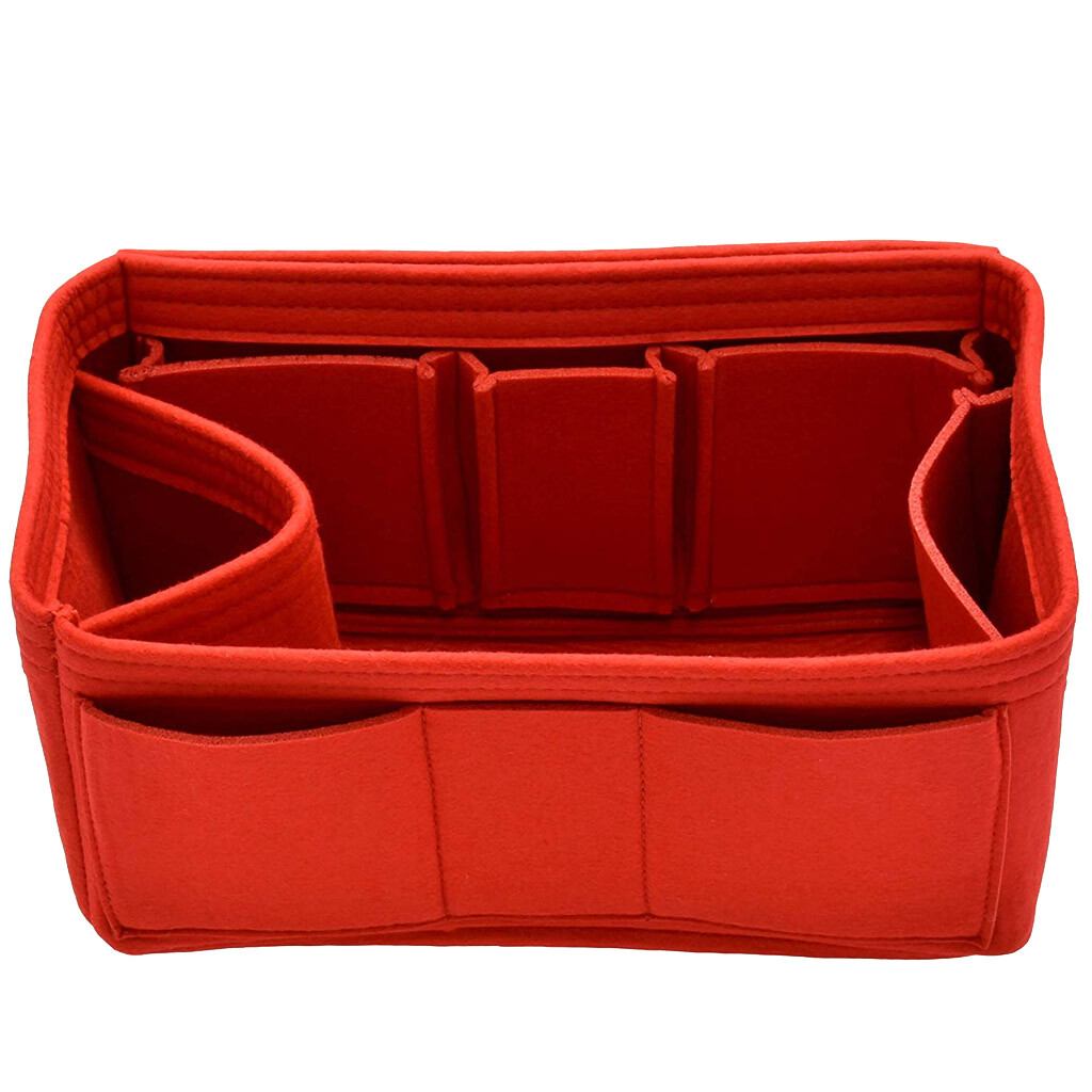 Multi-Pocket Insert Bag Felt Fabric Purse Handbag Bag Liner Tote Organizer M/L
