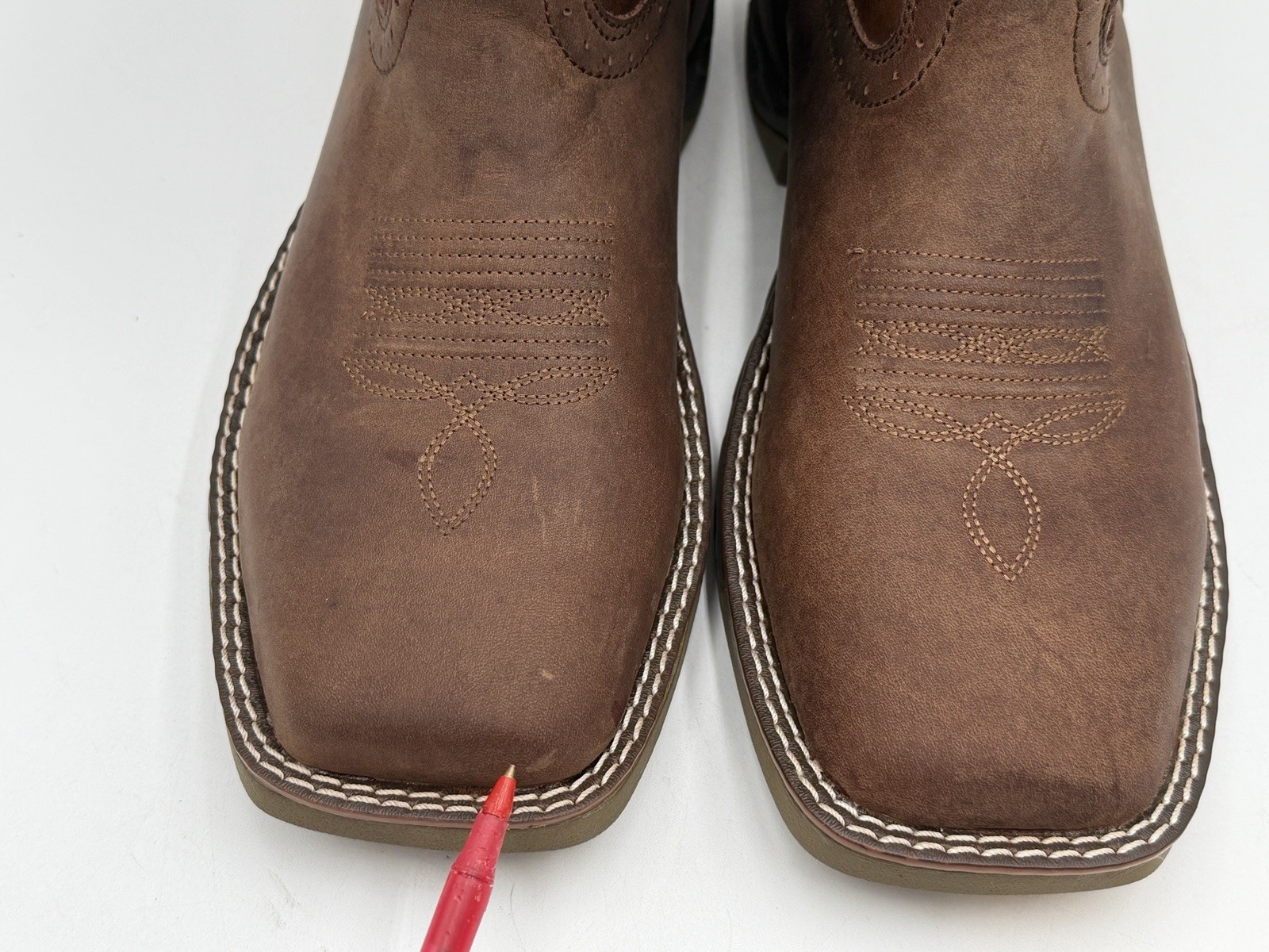 NEW PHANTOM RIDER SZ 9.5 D 11″ Roper Pull On Work Boots Square Toe in BROWN