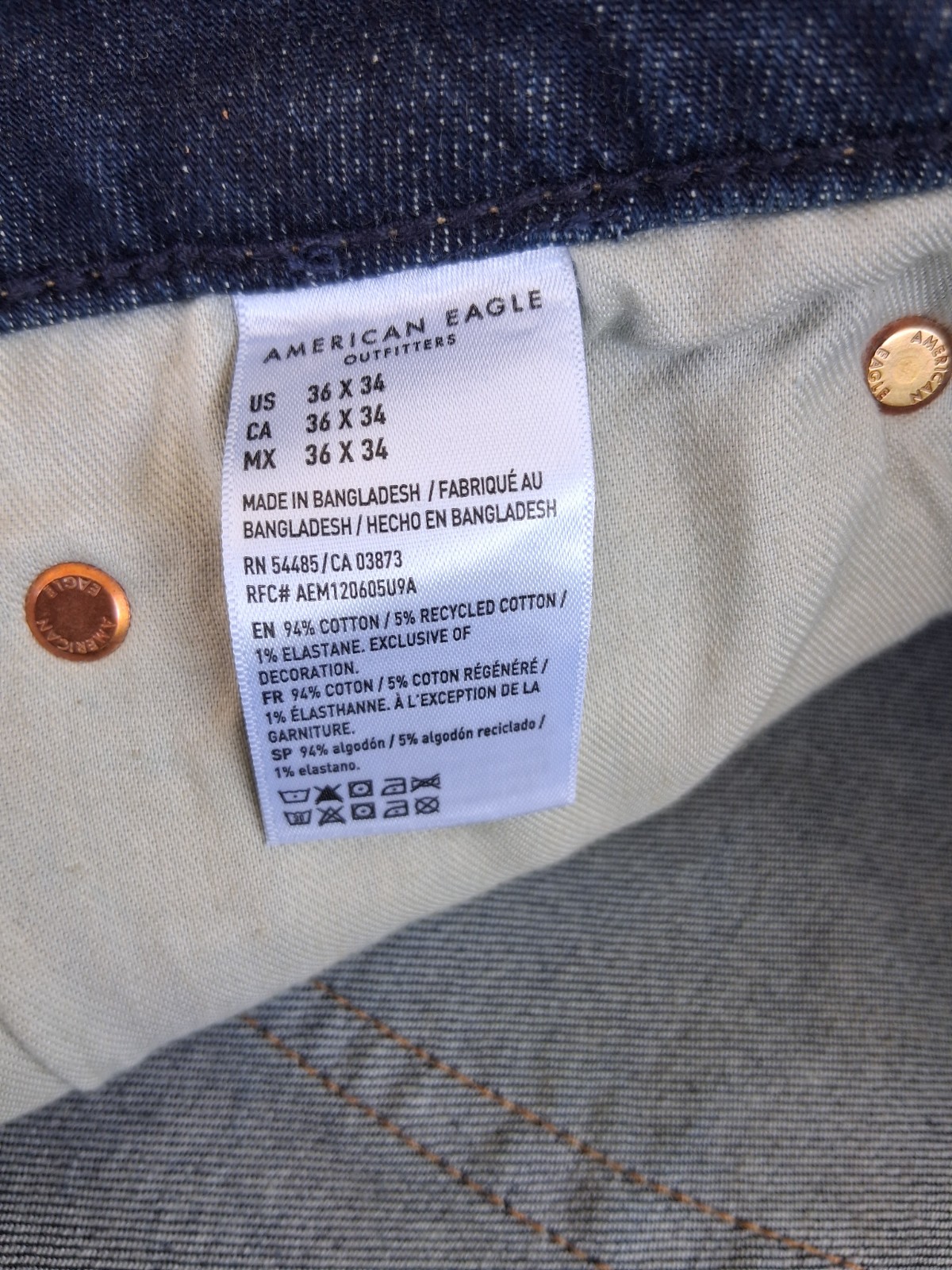 American Eagle Airflex+ Jeans Men’s 36×34 Blue Stonewash