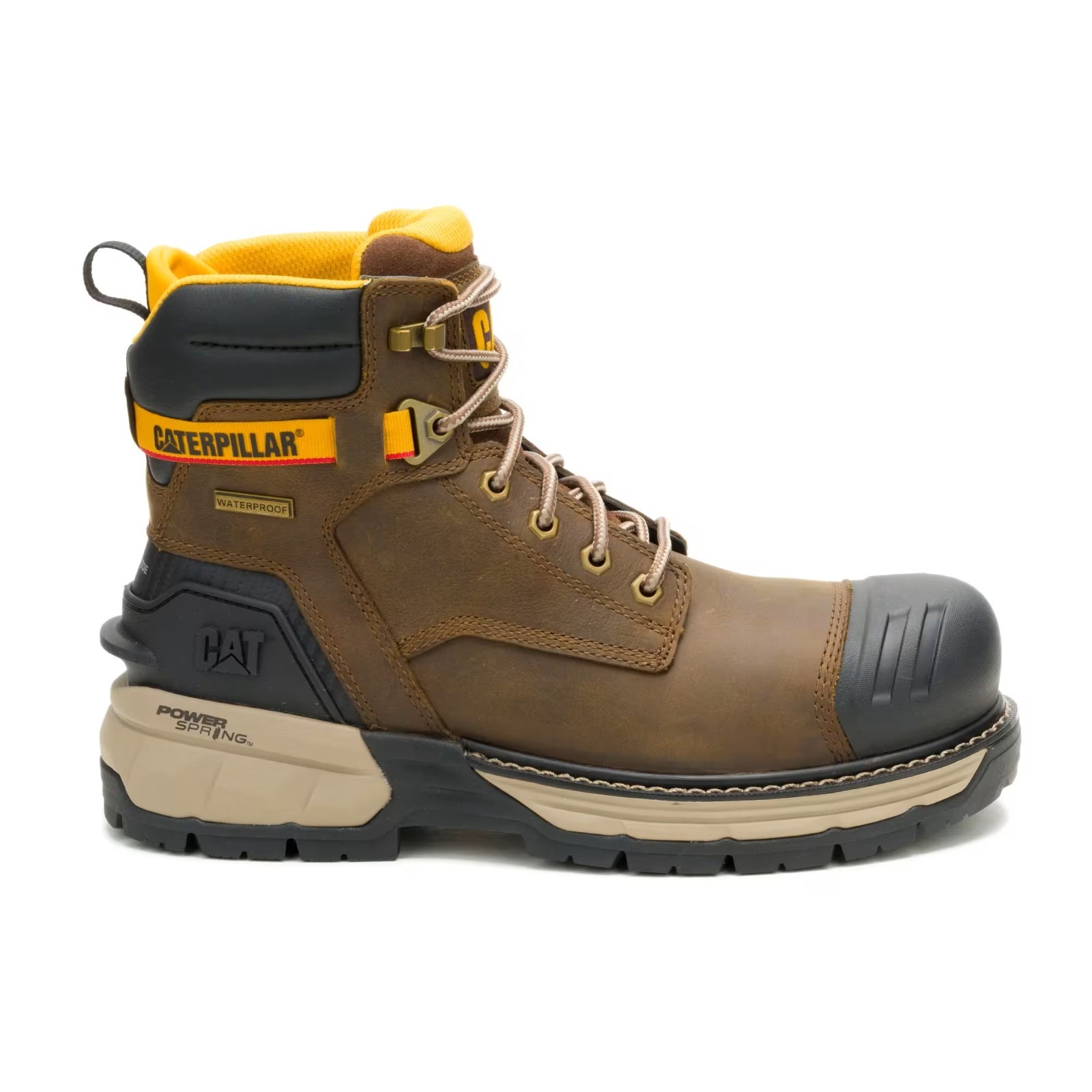 CAT Men’s Excavator Power Spring 6″ Waterproof Composite Toe SR EH Work Boots