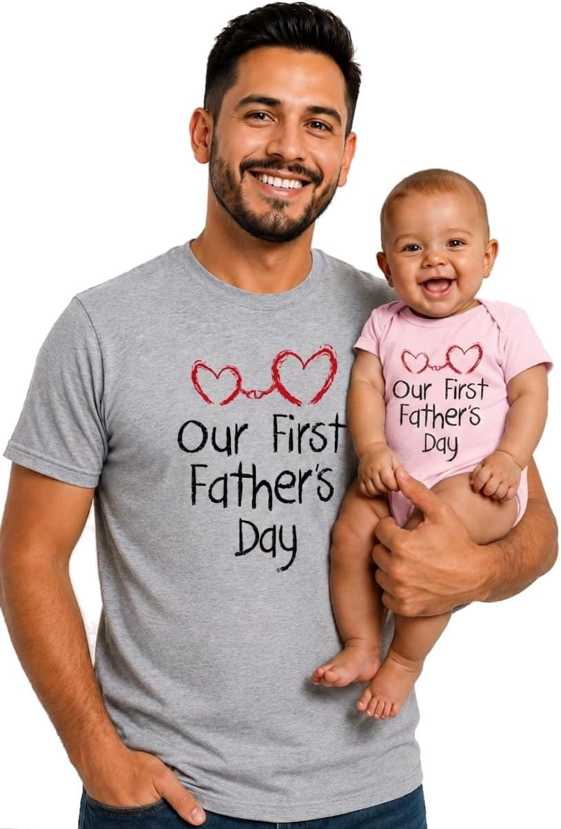 Our First Father’S Day Dad and Baby Matching Shirts – New Dad Gift Set with Men’