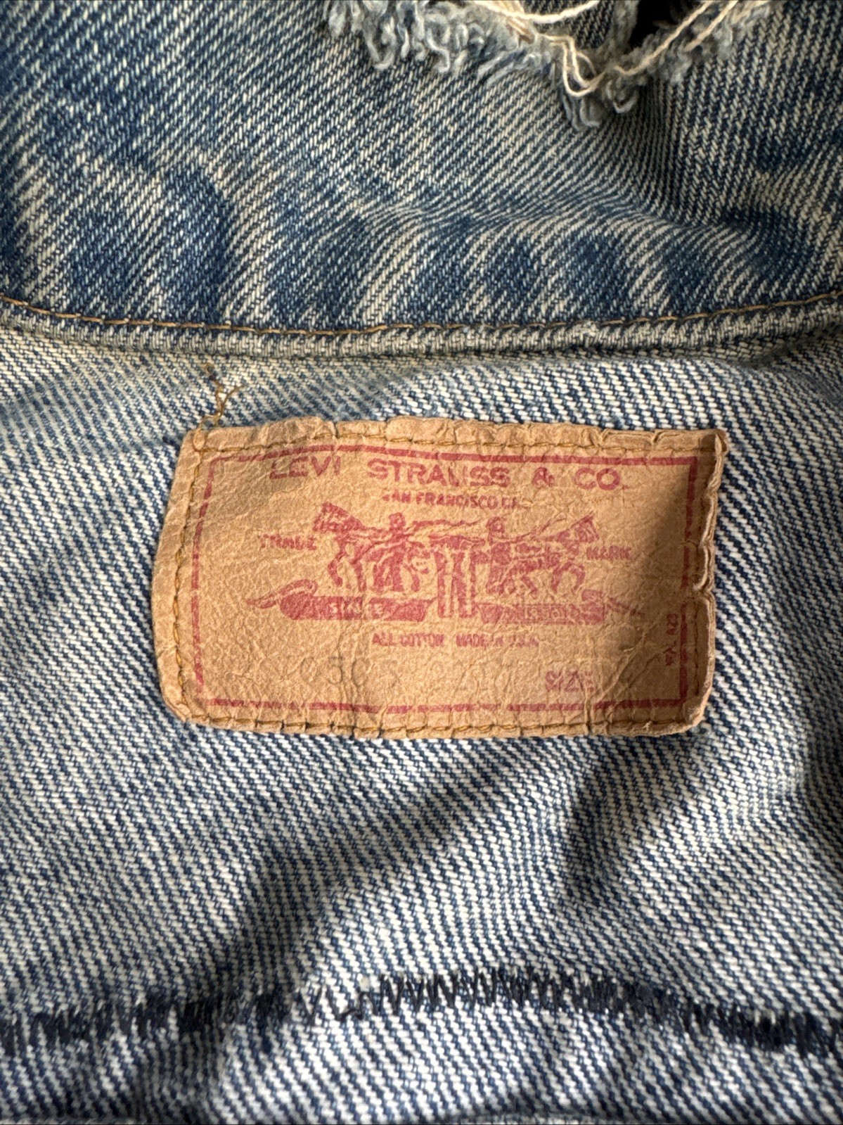 Vintage 50s-60’s Levi’s Denim Biker Vest Sleeveless w/Patches