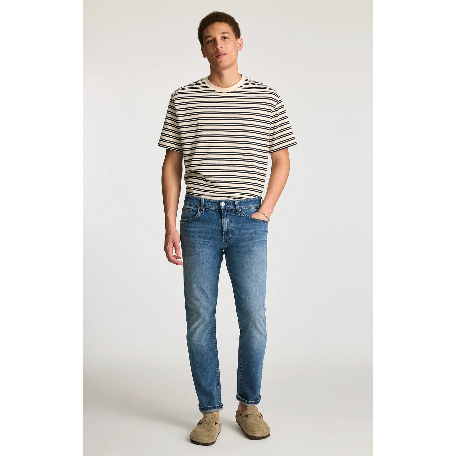 NEW Mavi Marcus Slim Straight Leg Jeans Men’s Blue Selvedge Mid Rise Size 35×30
