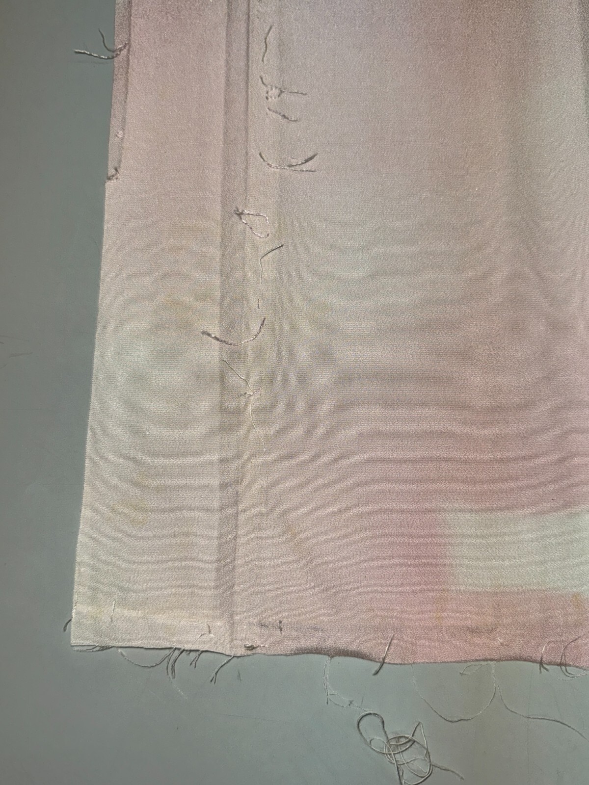 Japanese Vintage Kimono Fabric cloth Boro silk pink tradition Dirt 50.7×13.7in